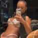 Ex-BBB Lumena chama atenção ao exibir corpo definido em lingerie branca